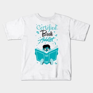 Book Addict Boy White Kids T-Shirt